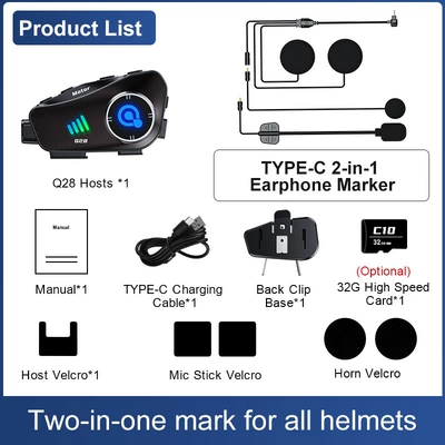 Motorcycle Helmet Headset Driving Recorder High-Definition Waterproof - two-in-one-mark-5-yuan