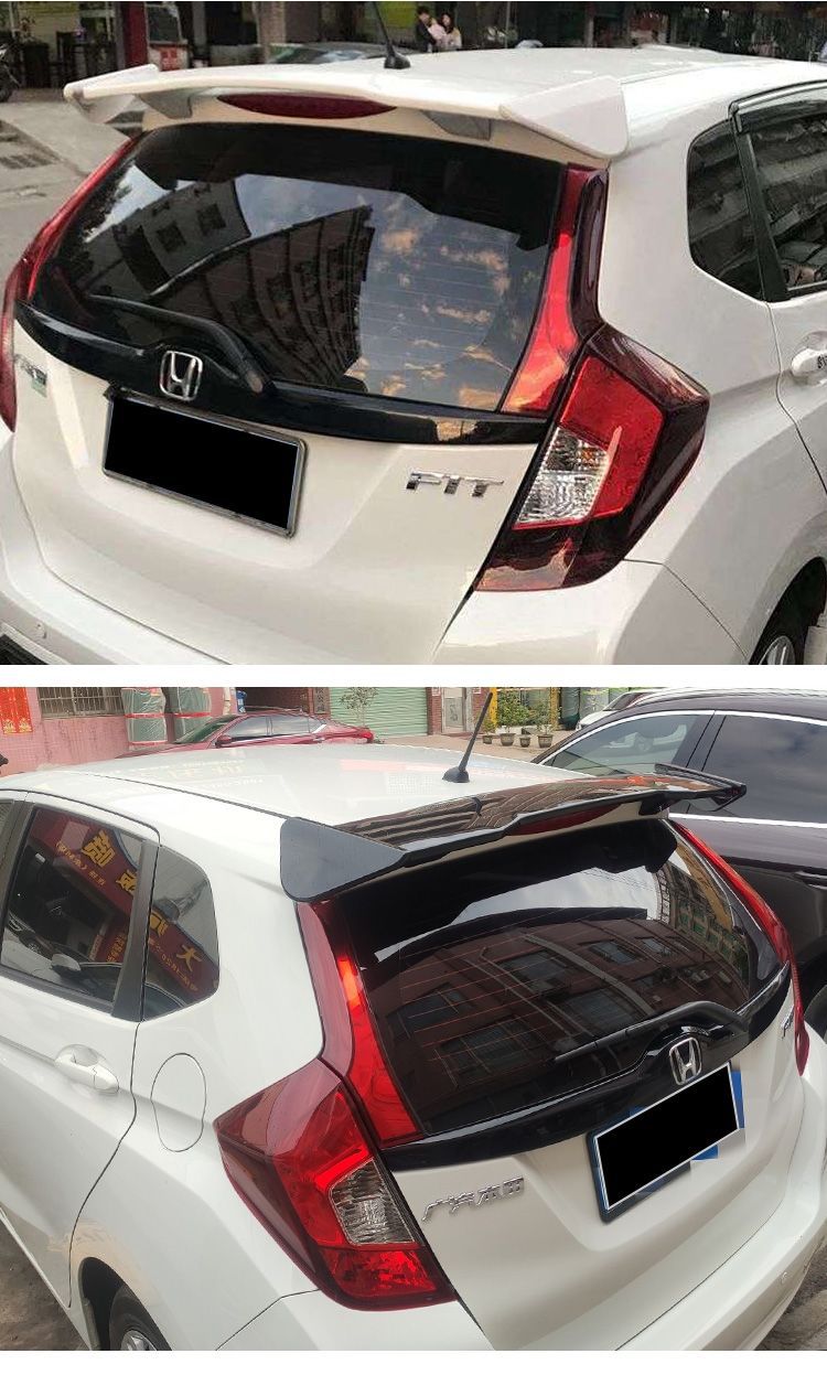 Suitable for 14-18 Honda new Fit rear wing GK5 modified car large rear wing non-perforated sports modified parts