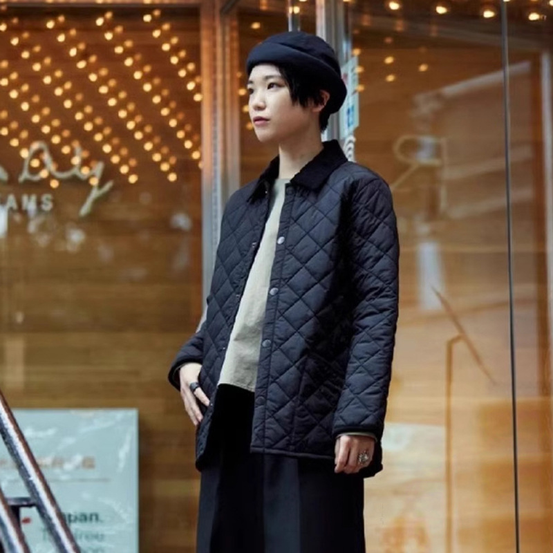 Ultra-light Warm Easy-care Slim-fit Rhombic Jacket Cotton-padded jacket Autumn and Winter Classic Quilted Comfortable Warm Cotton Jacket for Women