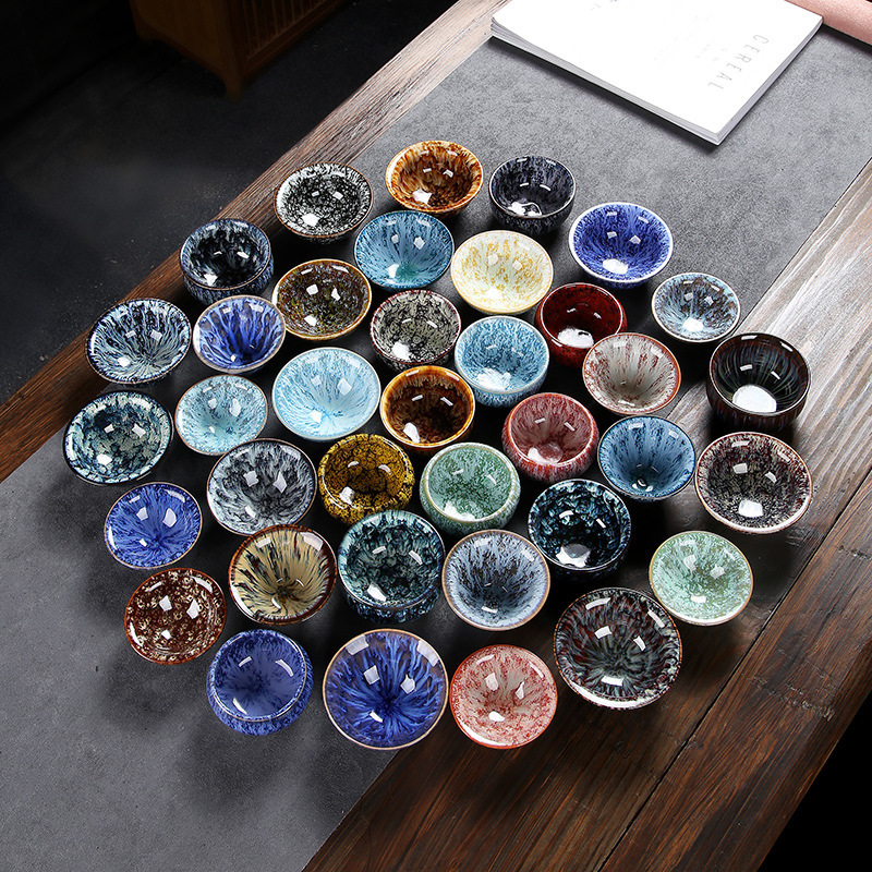 Ceramic Kiln change Single Cup Jianzhan Tianmu glaze tea cup master cup tea bowl large bucket Cup personal tea cup wholesale Ceramic Kiln change Single Cup Jianzhan Tianmu glaze tea cup master cup tea bowl large bucket Cup personal tea cup wholesale