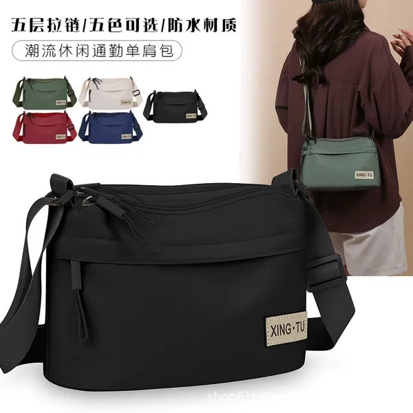Multi-Layer Bag Women's Oxford Cloth Waterproof Crossbody Bag Large Capacity Women's Shoulder Bag Multi-Compartment Travel Casual Small Backpack