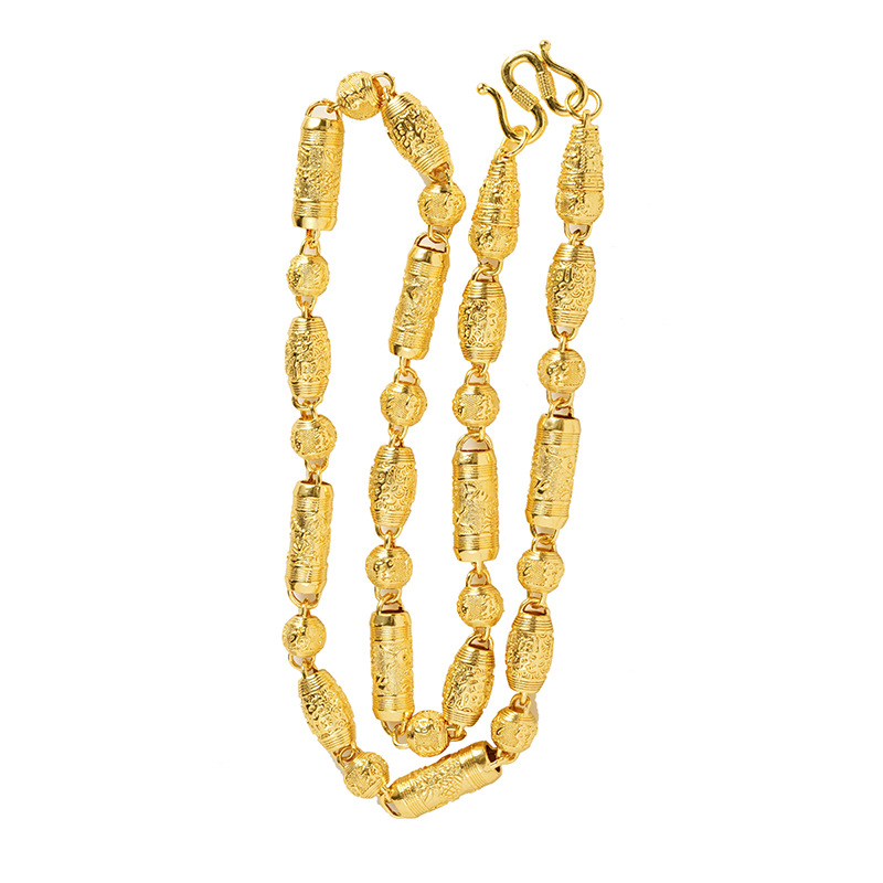Collar de oro de arena de Vietnam Xiangyun Pan Long Fu Perlas de oro de latón chapado en oro para hombres joyas dominantes al por mayor