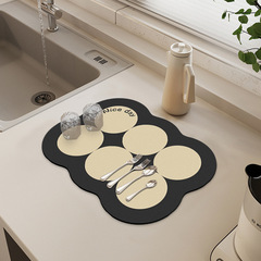 Modern minimalist kitchen countertop drain mat, bowl and plate drying mat, wine and tea tray absorbent cup mat, washable heat insulation mat