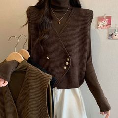 针织背心马甲女秋季2025新款宽松慵懒风女士毛衣开衫外搭洋气上衣