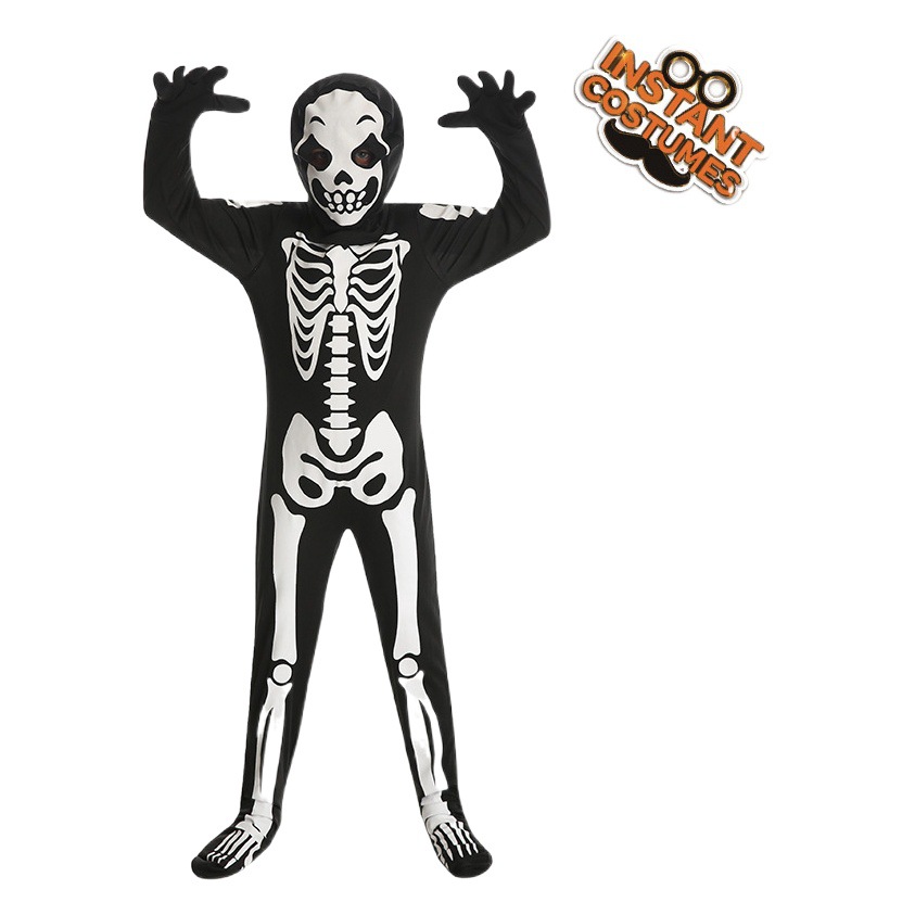 Halloween niños blanco cráneo fantasma hueso Cosplay traje etapa fantasma ropa de una pieza traje de fiesta de una pieza