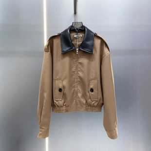 Trendy Brand 24 Autumn and Winter New Vintage Fashionable Leather Double Collar Lapel Windbreaker Jacket Coat