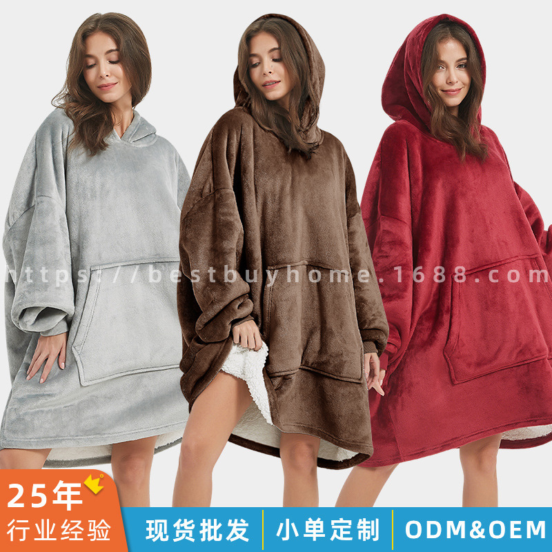 Promotion! Wearable Blanket 2025 Cross-border Hot Sherpa Hoodie Couple Sweater Thickened plus size Home Clothes Promotion! Wearable Blanket 2025 Cross-border Hot Sherpa Hoodie Couple Sweater Thickened plus size Home Clothes