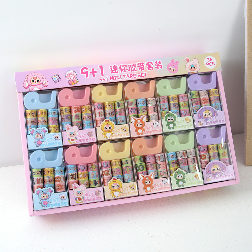 Nuevos productos Capibara 9 + 1 mini y papel conjunto de cinta adhesiva estudiantes chicas cuentas de mano DIY pegatinas recompensas pequeños regalos