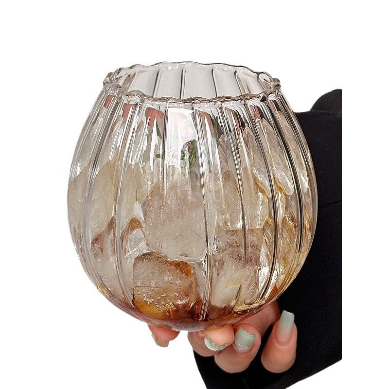 taza vertical esférica de alto borosilicano redonda de huevo casero taza de agua taza de café de vidrio taza de bebida de jugo de leche