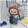 One-shoulder cool flash overalls + parallel bar collar Didi T-shirt white