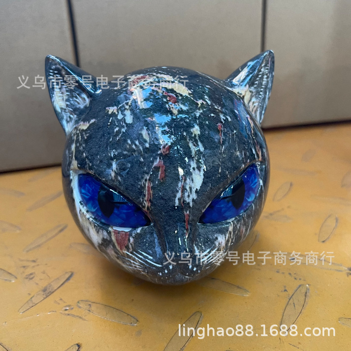 跨境新款Luxury black cat figurine奢华黑猫摆件树脂猫石|undefined