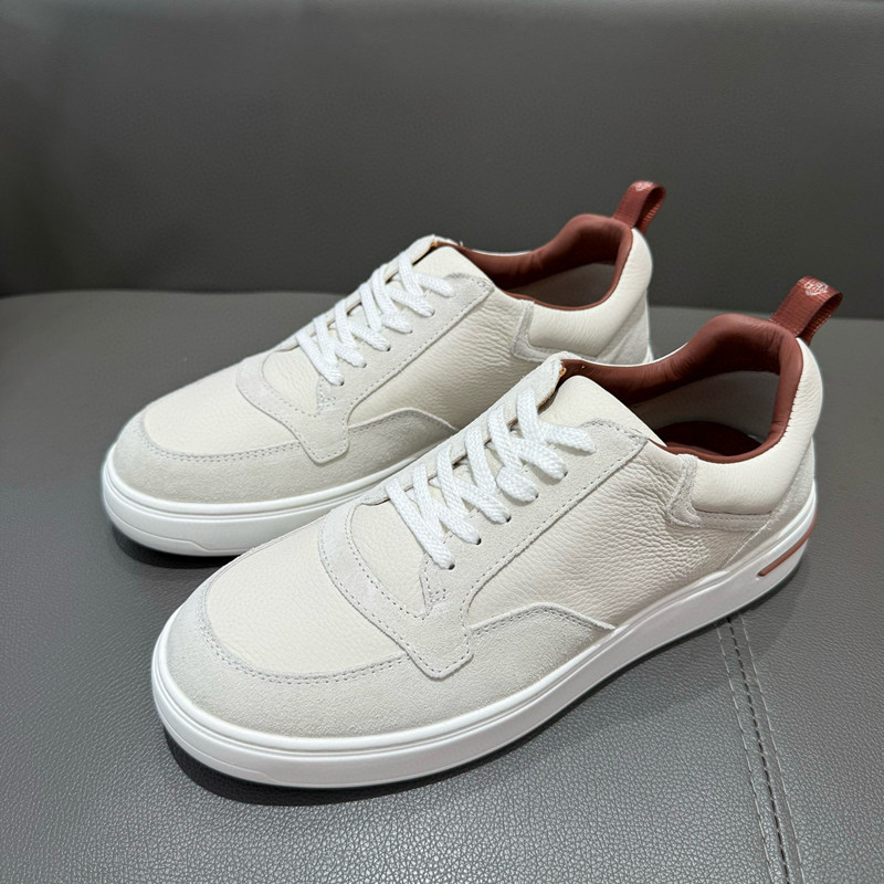 Thick-Soled Lace-Up Men's White Shoes That Feel as Comfortable as Clouds on Your Feet, Genuine Leather Breathable Casual Shoes, Versatile Commuting Sneakers