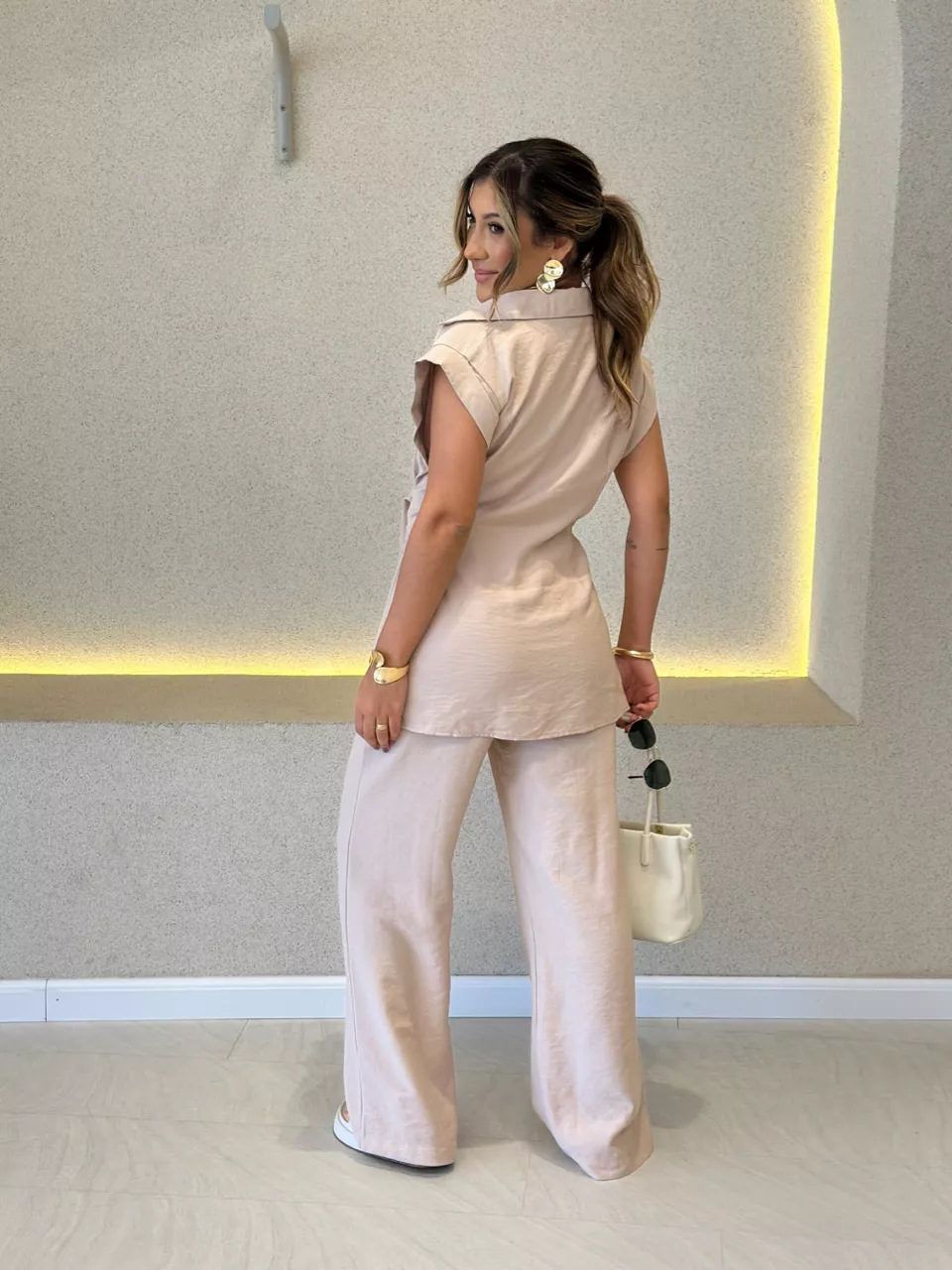 Ensemble Short Et Chemisier À Lacets Pour Femme Style Chic_voghion.com