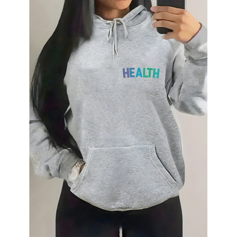 Lässiger Damen-Kapuzenpullover mit Aufdruck eines Slogans zur Sensibilisierung für psychische Gesundheit – elegant, bequem und modisch._voghion.com