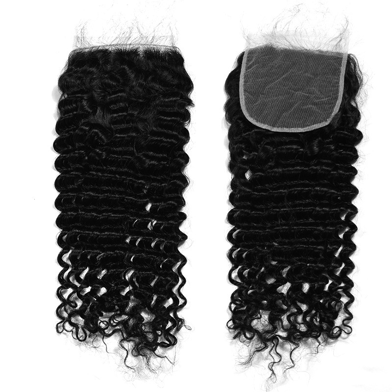 Lace Hairpiece, One-Piece Long Curly Hair, Black Real Human Hair, Cross-Border Supply, Hairpiece That Can Be Curled