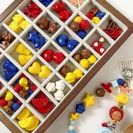 【红黄蓝】亚克力烤漆星星爱心串珠手机链钥匙扣散珠diy配件材料