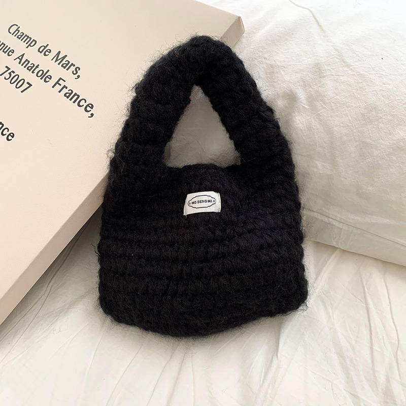 Sal de chicas diarias con bolsas de mano coreanas de color sólido, bolsas de color caramelo de alto nivel de invierno y otoño