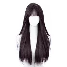 假发长直发冰冷心事同款初恋空气刘海黑长直仿真人发假发全头套女