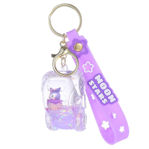 Internet celebrity cartoon quicksand car Sanrio keychain cute Kuromi drift bottle key chain pendant small gift