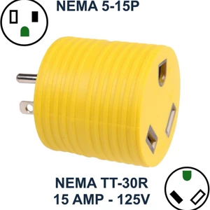 US-регулируемый плагин NEMA XN5-15P/XNTT30R RV Адаптер от 15 ампер до 30 А.