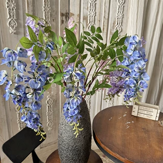 仿真紫藤花婚庆吊顶装饰花藤条假花豆花壁挂仿真花商场门头花软装