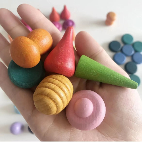 Cross-border ins style cute building blocks educational assembly toys Montessori teaching aids early education thinking training wooden