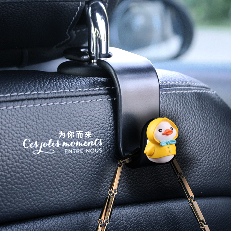 Gancho de coche de dibujos animados, respaldo de silla de coche, asiento trasero, gancho multifuncional, colgante oculto creativo, gancho pequeño