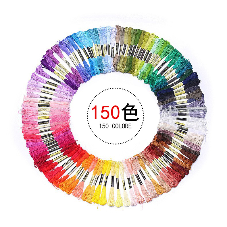 DMC hilo de punto de cruz tablero de bobinado 50 colores 100 colores traje 8 M hilo de bordado de algodón ecológico de 6 hilos 12 tarjetas de hilo al por mayor