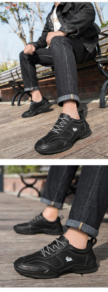 Giày lười nam thủ công da PU đế bằng cổ thấp cỡ lớn phong cách ngoài trời — 8727 màu kaki, 8727 màu đen, 8727 nâu nhạt, 8727 nâu sẫm chi tiết 21