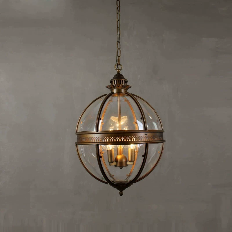  retro glass ceiling lamp for hotel for bedroom for living room, American style not translated