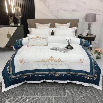 high-grade European style Luxurious pure cotton Real silk Four piece suit Cotton sheet Double Borneol Quilt cover Simplicity bedding