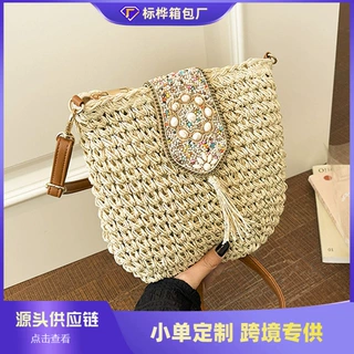 跨境2026新款海边度假沙滩包洋气编织草编小包包女通勤单肩斜挎包