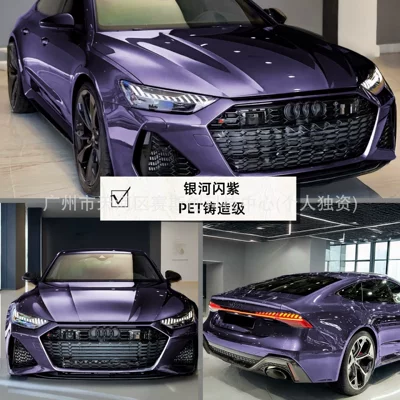 Wrapping, Liquid Metal Series Car Auto Color Change Film - galaxy-flash-purple-152m-x-1m