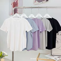 Lulu та же Love Lady с круглым вырезом футболка дикий сплошной хлопок быстродушный и дышащий спортивный с короткими рукавами Йога топ