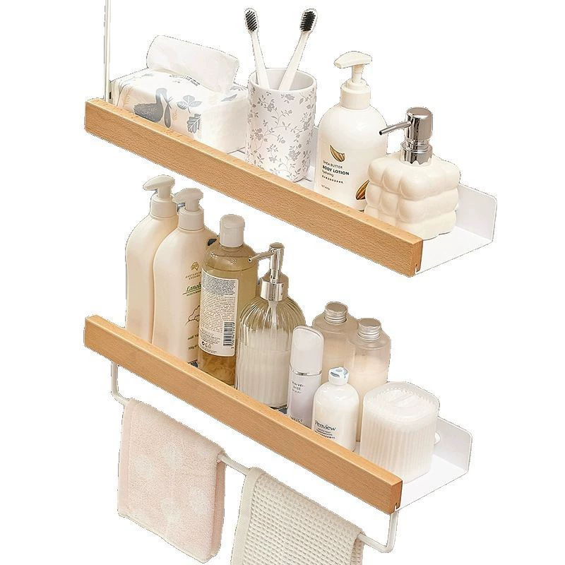 Creamy style bathroom storage rack wash basin without punching bathroom wall-mounted wall toilet storage towel rack