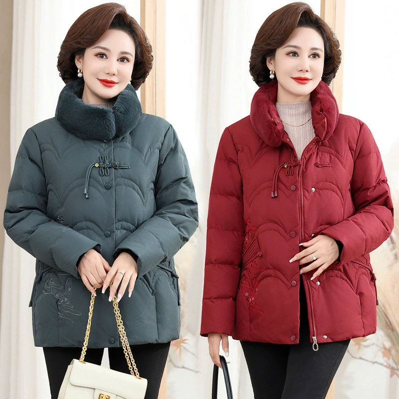 Мама пуховик короткая толстая зимняя одежда