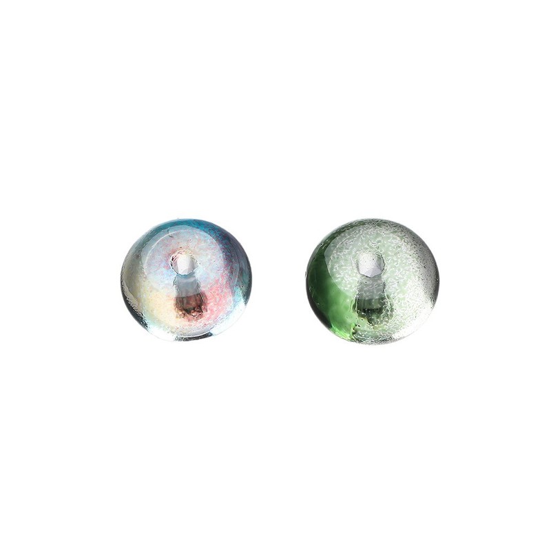 5*8mm12色玻璃透明扁圆珠 彩色琉璃算盘珠散珠孔1.4diy手机链串珠|undefined