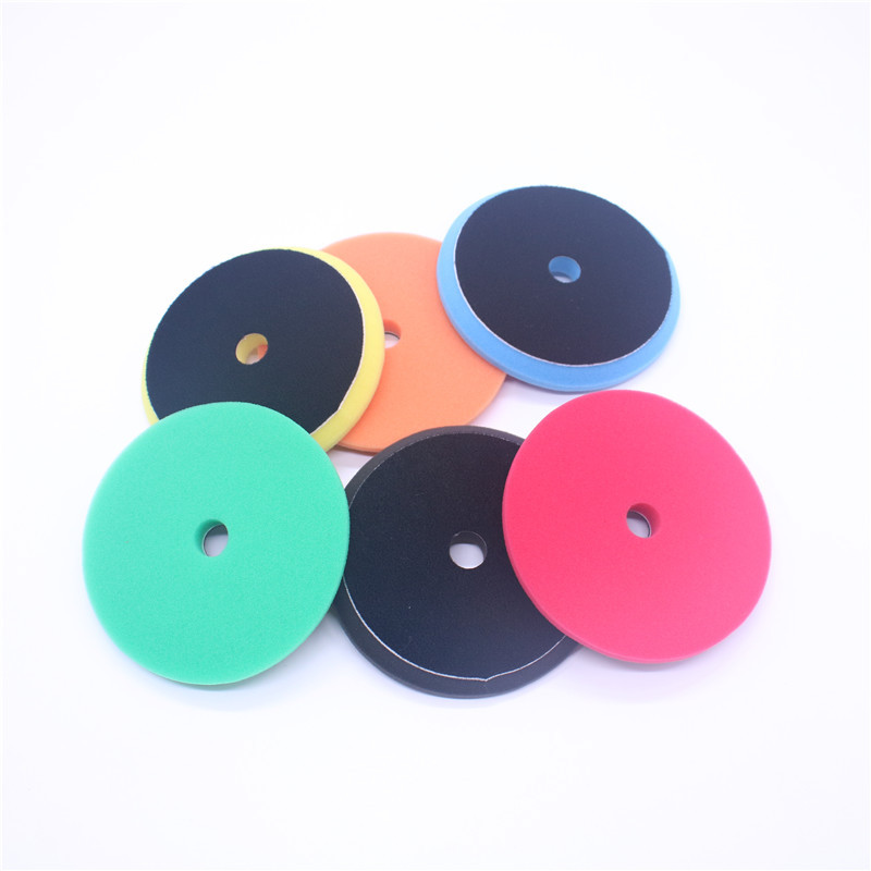 德国聚酯发泡5寸斜边T型汽车抛光打蜡海绵盘粗中细加硬底盘海绵轮