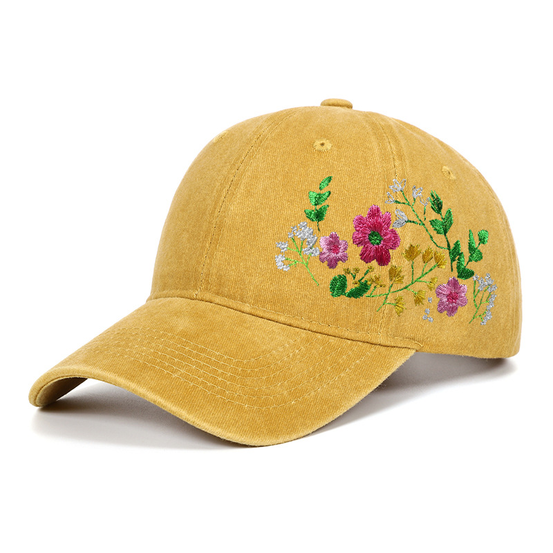 Sombreros de mujer bordado diy hacer bordado creativo casual blando sombrero de boca de pato sombrero protector al aire libre sombrero de sombrero