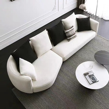 Toppinis意式极简弧形布艺沙发客厅简约现代小户型异型羊羔绒沙发