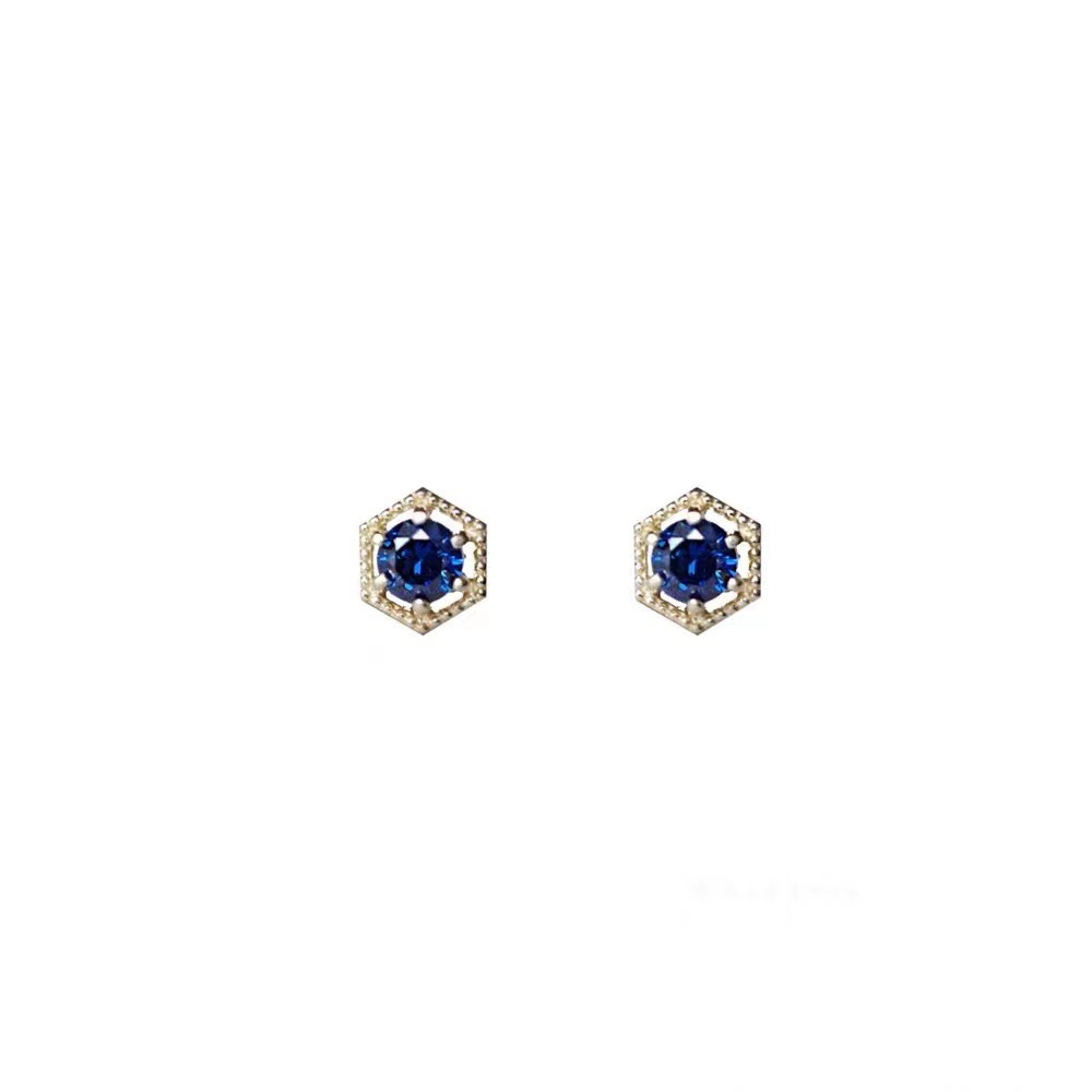 1 Pair Basic Geometric Inlay Sterling Silver Gem 14K Gold Plated Ear Studs display picture 5