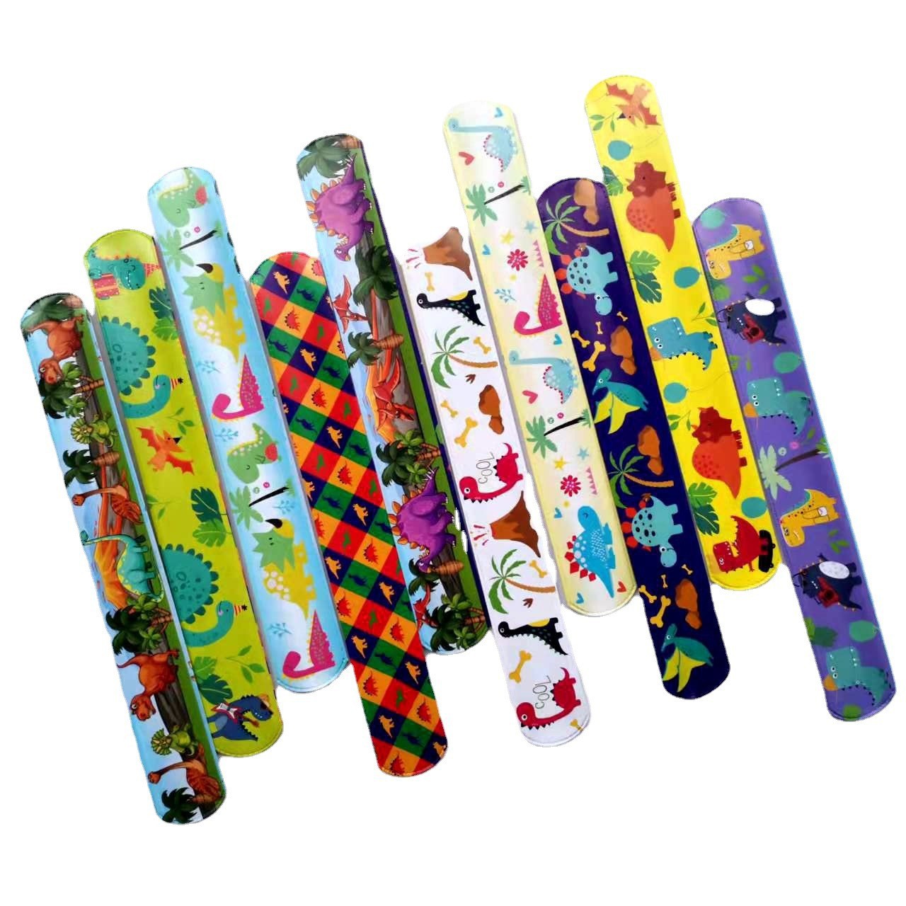 Dinosaurio creativo tema pop anillo PVC niños pulsera pop anillo fiesta decoración pulsera