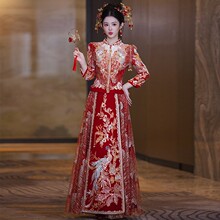 夏季秀禾服2025新款新娘结婚秀禾服翘肩凤冠霞帔重工龙凤褂敬酒服