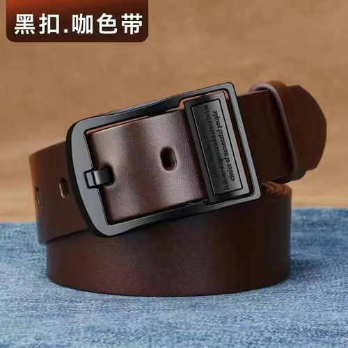 Men's leather belt with high-grade cowhide, retro fashion casual jeans, men's waistband, men's stock 