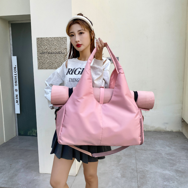Yoga Bag, Portable Fitness Bag for Women, Can Hold Yoga Mat, Multiple Storage Pockets, Independent Shoe Compartment, Single-Shoulder Short-Trip Travel Bag