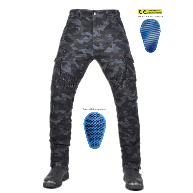 VOLER O jeans de motocicleta para hombres y mujeres, locomotoras multi-bolsas, herramientas, pantalones de ciclismo, pantalones anticorrida, protectores de silicona