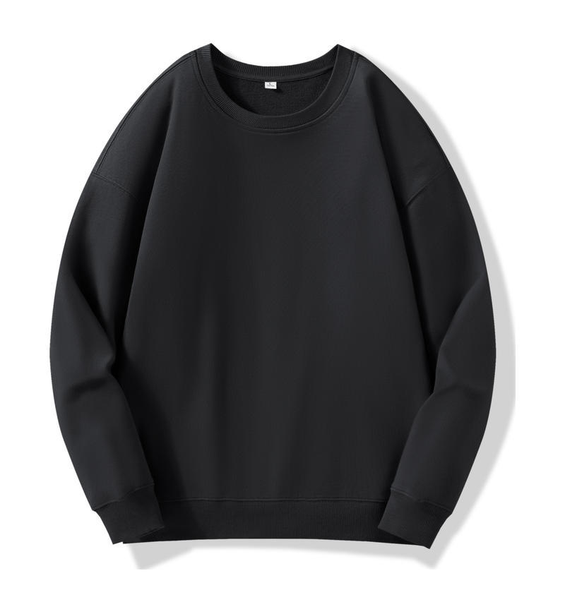 Camiseta de cuello redondo de algodón personalizada impresión LOGO manga larga pesada oversize suelta impresión de camisa cultural de tendencia nacional