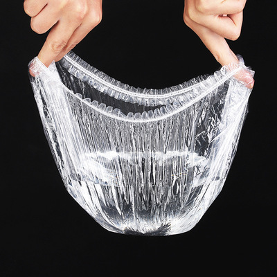disposable Shower cap hotel hotel transparent PE Plastic Strip waterproof enlarge thickening Hairdressing cap Manufactor wholesale