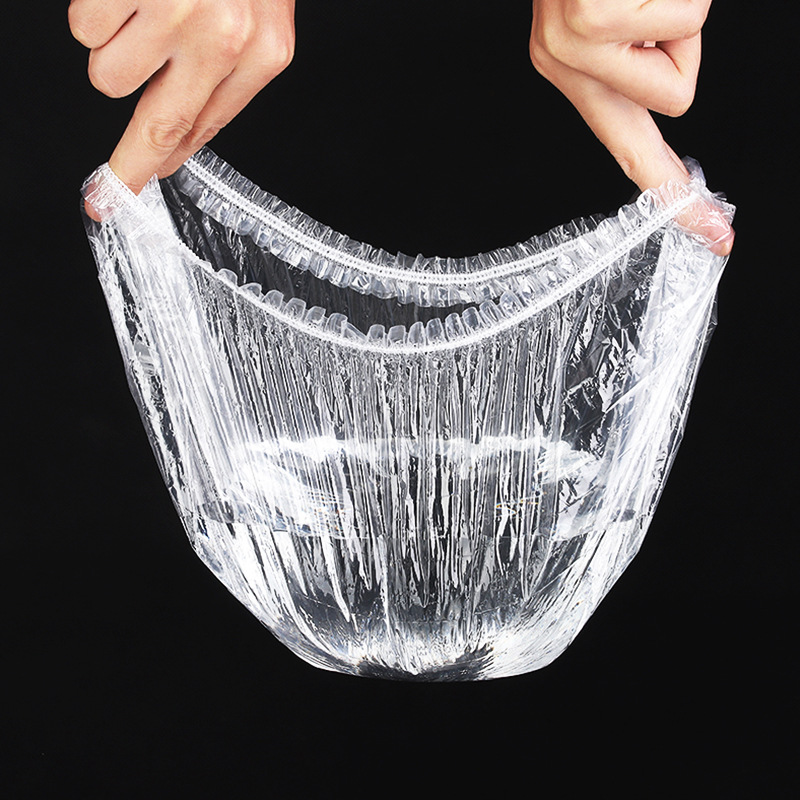 disposable Shower cap hotel hotel transparent PE Plastic Strip waterproof enlarge thickening Hairdressing cap Manufactor wholesale