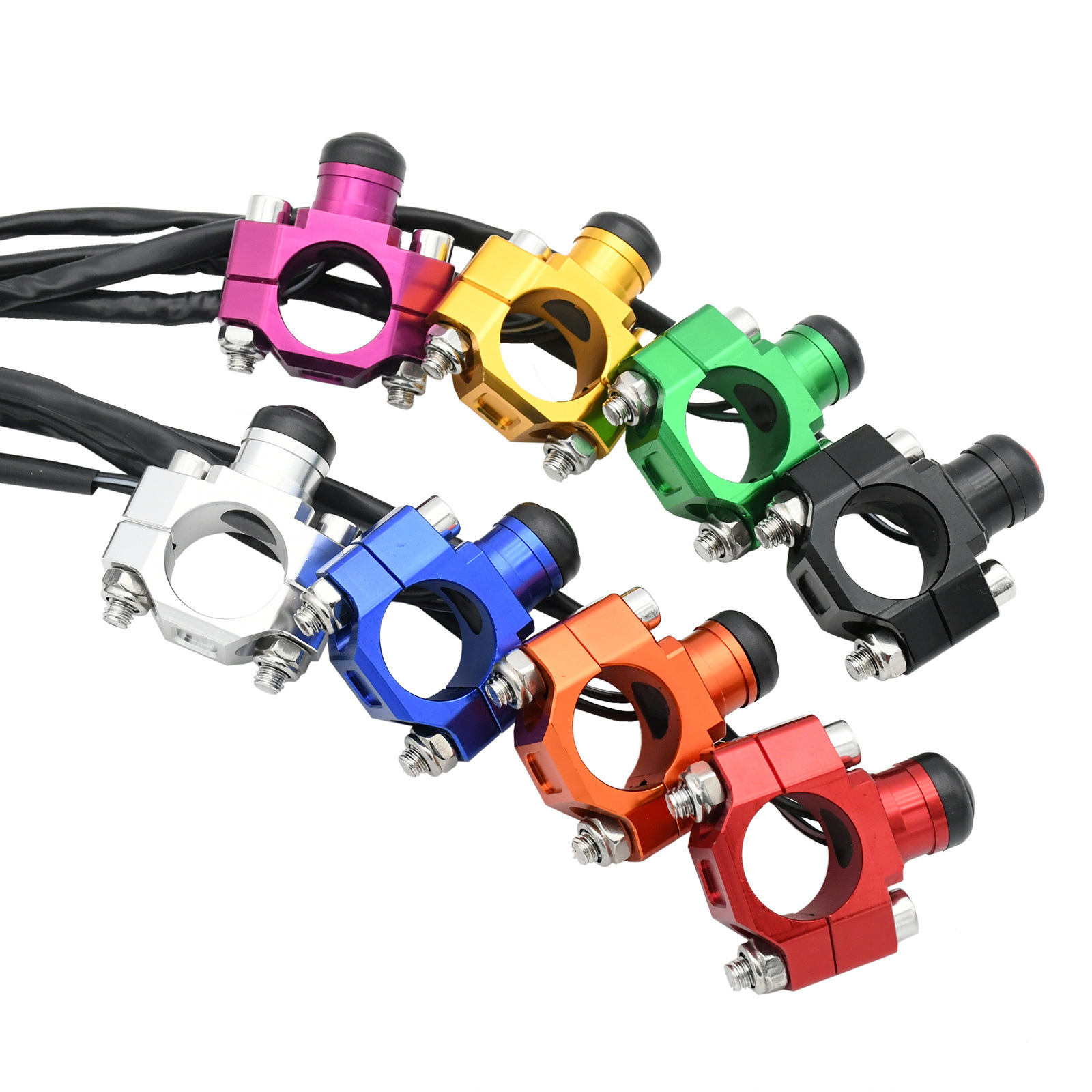 Universal ignition, flameout, and start switch for off-road motorcycles, horn switch, CNC aluminum alloy modification accessory, self-resetting